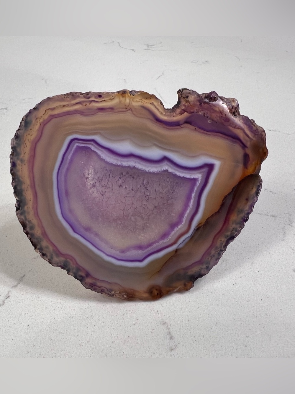 Purple Natural Agate Slice Plug-In Night Light - Crystal Stone